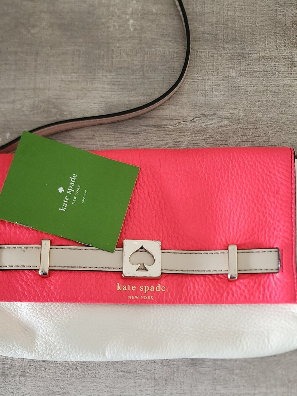 Kate Spade Houston Street Loula Leather Crossbody Bag - Hot Pink / White